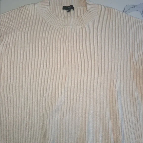 Fate Cream Cropped Sweater with Faux Fur Trim - Picture 3 of 5